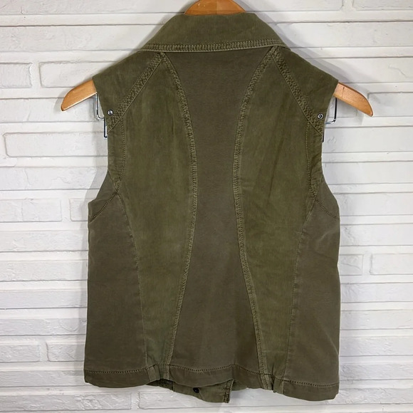Marrakech Anthropologie Army Green Cotton Utility Vest, Women’s Size Small - Picture 6 of 9
